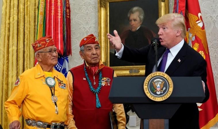Donald Trump talking to the Navajo veterans Donald Trump