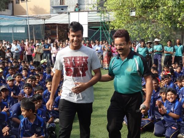 Mayank with coach Irfan Sait at KIOC. Mayank Agarwal Irfan Sait