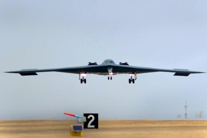 One of three Air Force Global Strike Command B-2 Spirit bombers returns to home base at Whiteman Air Force Base in Missouri, March 20, 2011 after striking targets in support of the international response which is enforcing a no-fly zone over Libya. The B-2s landed at Whiteman Air Force Base, Missouri after a more than 25-hour mission in support of Operation Odyssey Dawn. The bombers employed 45 guided Joint Direct Attack Munitions, each weighing 2,000 pounds, against hardened aircraft shelters in Libya. B-2 Spirit bombers returns to home base at Whiteman Air Force Base in Missour