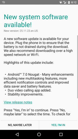 Moto X Pure Edition Nougat 7.0 Update