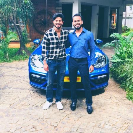 Dulquer Salmaan with his Porsche Panamera Turbo Dulquer Salmaan's Porsche Panamera