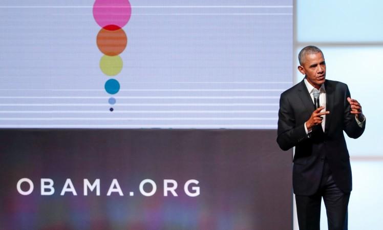 Former U.S. President Barack Obama speaks during the first day of the Obama Foundation Summit in Chicago, Illinois. Barack Obama