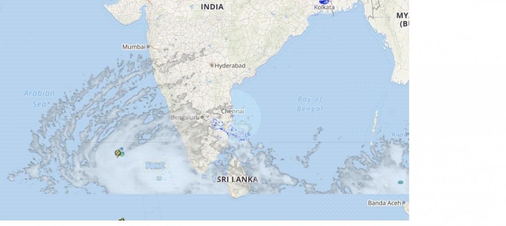Skymet's graphical representation of the shifting cyclone Ockhi between southeast and northwest India ockhi11111