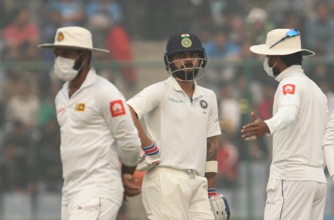 Virat Kohli looked unhappy with Sri Lanka's tactics in Delhi Virat Kohli Delhi Test