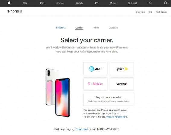 SIM-free iPhone X models