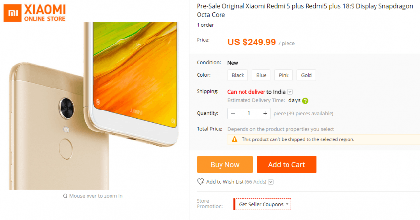 Xiaomi Redmi 5 Plus on AliExpress
