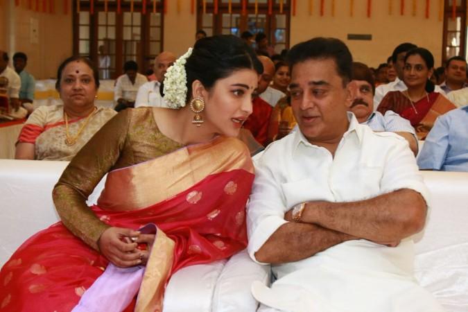 Shruti Haasan with her father Kamal Haasan. Shruti Haasan with her father Kamal Haasan