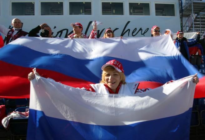 File photo of Russian fans at 2006 Winter Olympics Russia Winter Olympics