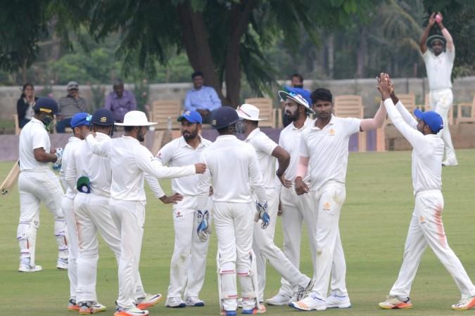 File photo of Karnataka's Krishnappa Gowtham (third from right) Krishnappa Gowtham