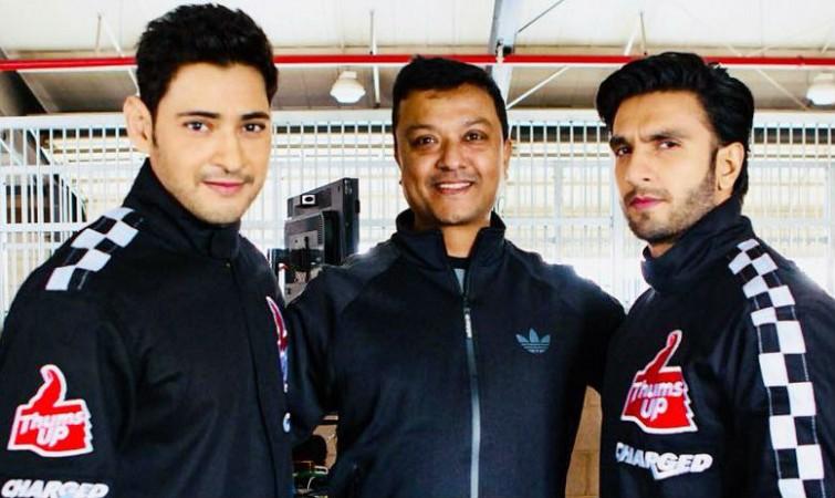 Mahesh Babu with Ranveer Singh in Thumbs Up ad. Mahesh Babu with Ranveer Singh in Thumbs Up ad