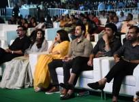 Akhil Akkineni with his parents at Hello audio launch