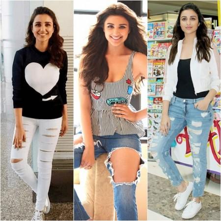 Parineeti Chopra in ripped jeans