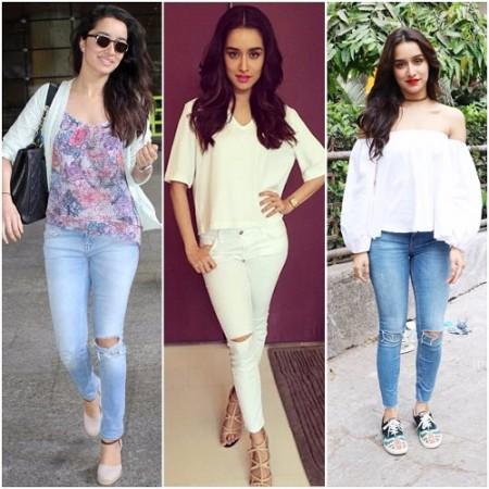 Shraddha Kapoor in ripped jeans