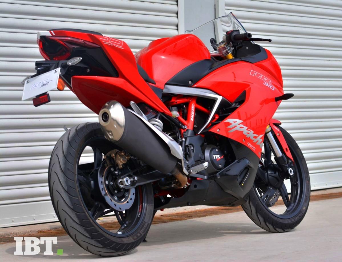 Rear-end looks more purpose full with Ducati Panigale-ish tail end TVS Apache RR 310
