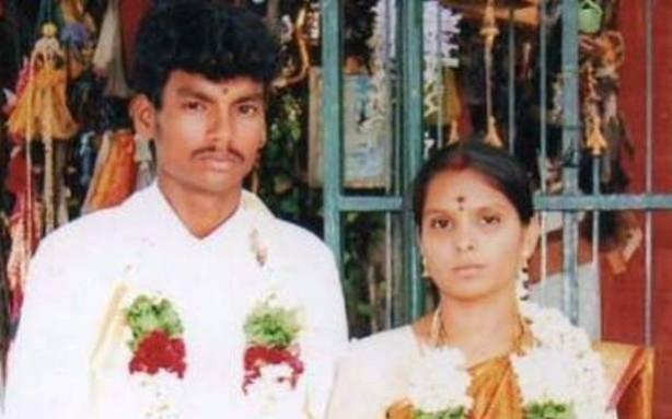 V Sankar (left) was brutally hacked to death last year. Wife Kausalya (right) was injured in the attack. V Sankar Kausalya
