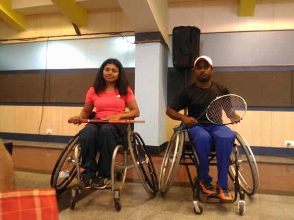 Top seeds Prathima Rao and Shekhar Veerasamy during the launch of the tournament on Tuesday Prathima Rao and Shekhar Veerasamy (Wheelchair Tennis players)