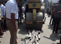 Royal Enfield exhausts, Royal Enfield exhausts crushed