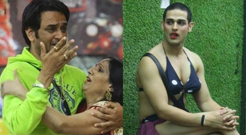 Priyank Sharma in a bikini impersonates Vikas Gupta's mother Priyank Sharma in a bikini impersonates Vikas Gupta's mother