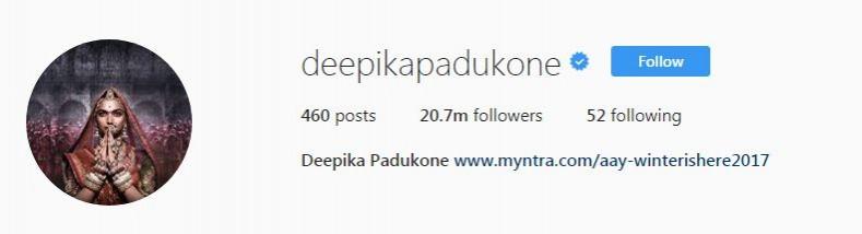 Deepika Padukone Instagram followers Deepika Padukone Instagram followers