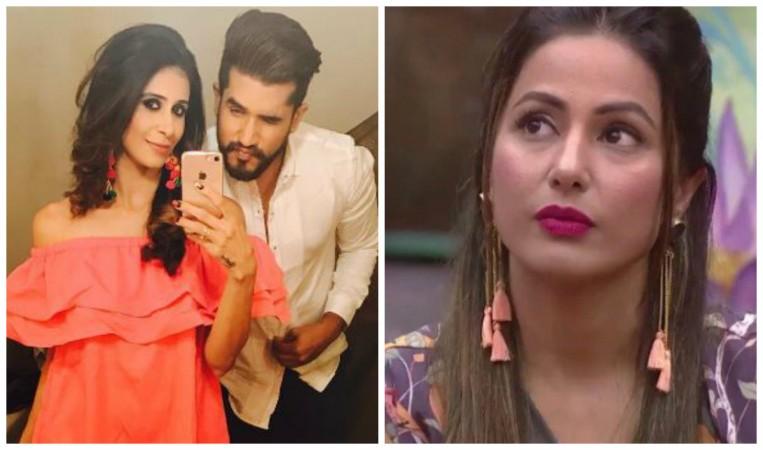 Kishwer Merchantt, Suyyash Rai (left) Hina Khan (right)