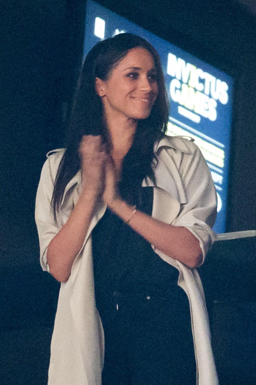 Meghan Markle watches the closing ceremonies for the Invictus Games in Toronto, Ontario, September 30, 2017. Meghan Markle