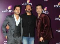 Varun Dhawan, Rohit Shetty and Karan Johar at an event