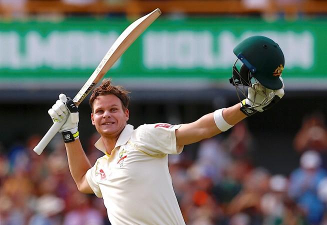 Steve Smith celebrates his double century in Perth on December 16. Steve Smith
