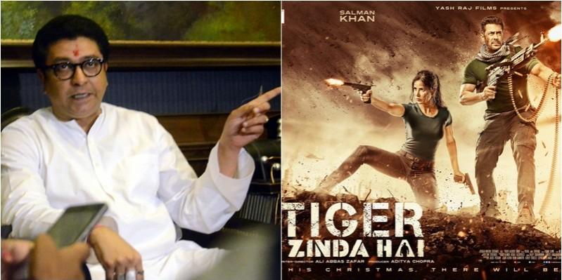 Raj Thackeray and Tiger Zinda Hai poster Raj Thackeray and Tiger Zinda Hai poster
