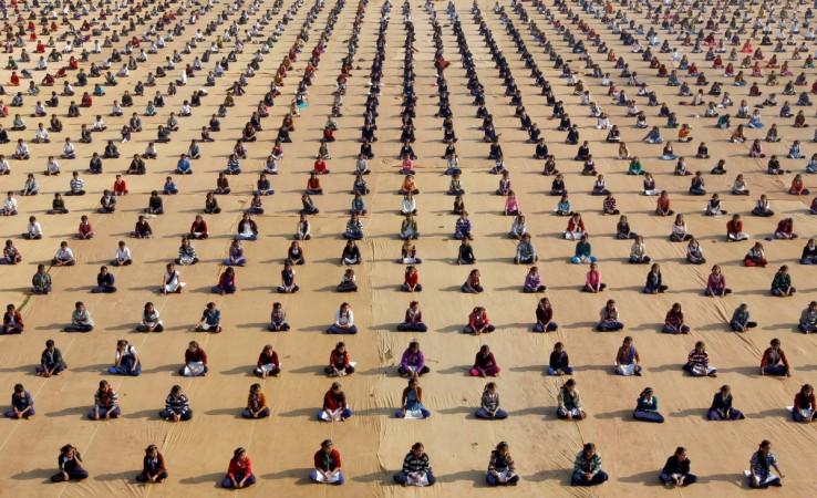 Schoolchildren attend a yoga session at a camp in Ahmedabad, India January 5, 2017. 2017 in photos