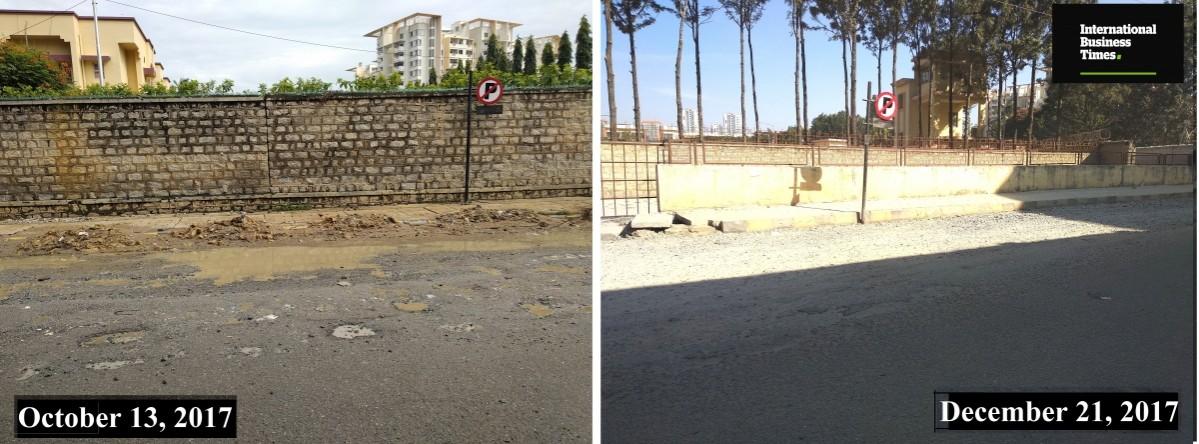 Kaggadasapura main road - Before and After Kaggadasapura road, Bangalore Potholes