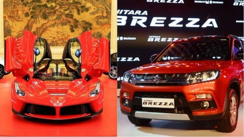 Ferrari LaFerrari and Maruti Suzuki Vitara Brezza Ferrari and Maruti Suzuki