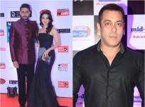 Abhishek Bachchan and Aishwarya Rai Bachchan (left) Salman Khan (right)