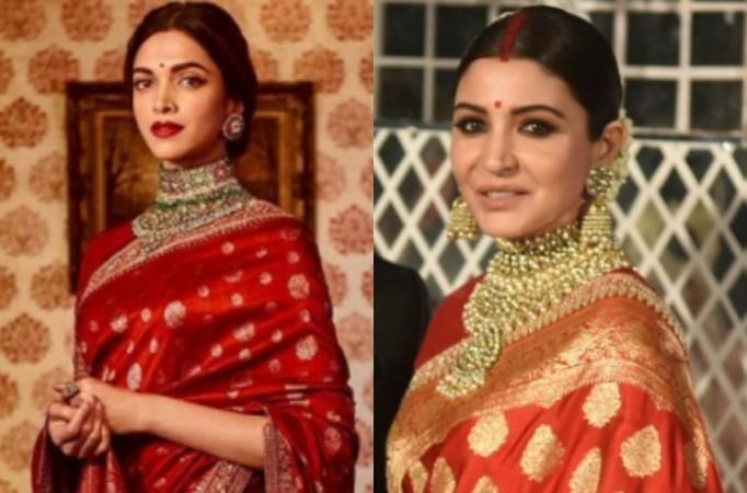 Deepika Padukone, Anushka Sharma similar Sabyasachi outfits Deepika Padukone, Anushka Sharma similar Sabyasachi outfits