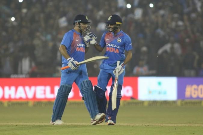 Dhoni and Manish Pandey stitched a crucial 68-run stand in the first T20I MS Dhoni and Manish Pandey