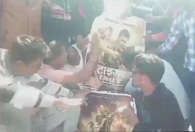 Protest against Tiger Zinda Hai and Salman Khan at a cinema hall in Jodhpur Tiger Zinda Hai