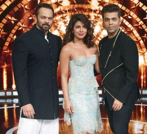 Rohit Shetty, Priyanka Chopra, Karan Johar on sets of India's Next Superstars Rohit Shetty, Priyanka Chopra, Karan Johar
