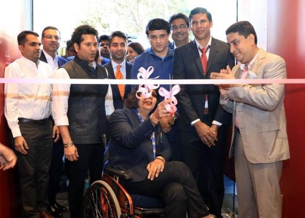 Sachin Tendulkar and other Indian sports stars with Boria Majumdar (extreme right) at the Fanattic Sports Museum, Kolkata tendulkar, boria