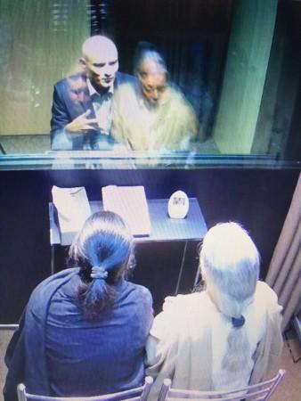Photo tweeted by Pakistan purportedly showing Kulbhushan Jadhav meeting his wife and mother. Kulbhushan's wife and mother
