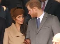 Meghan Markle and Prince Harry greet well-wishers after royal familys church service at Sandringham