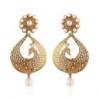 Gold Plated Peacock Shaped Pearl Earrings