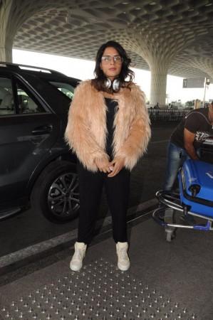 Richa Chadha at the airport on Tuesday morning Richa Chadha