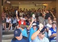 Barmy Army cricket fans wave shoes in defiance of security during test match