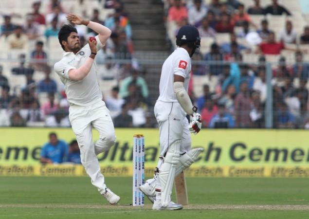 Umesh Yadav bowls during a Test match recently. Umesh Yadav
