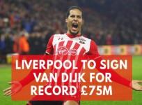 Liverpool agree world record £75m deal to sign Van Dijk from Southampton