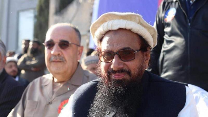Hafiz Saeed with Walid Abu Ali at the rally. Hafiz Saeed with Walid Abu Ali