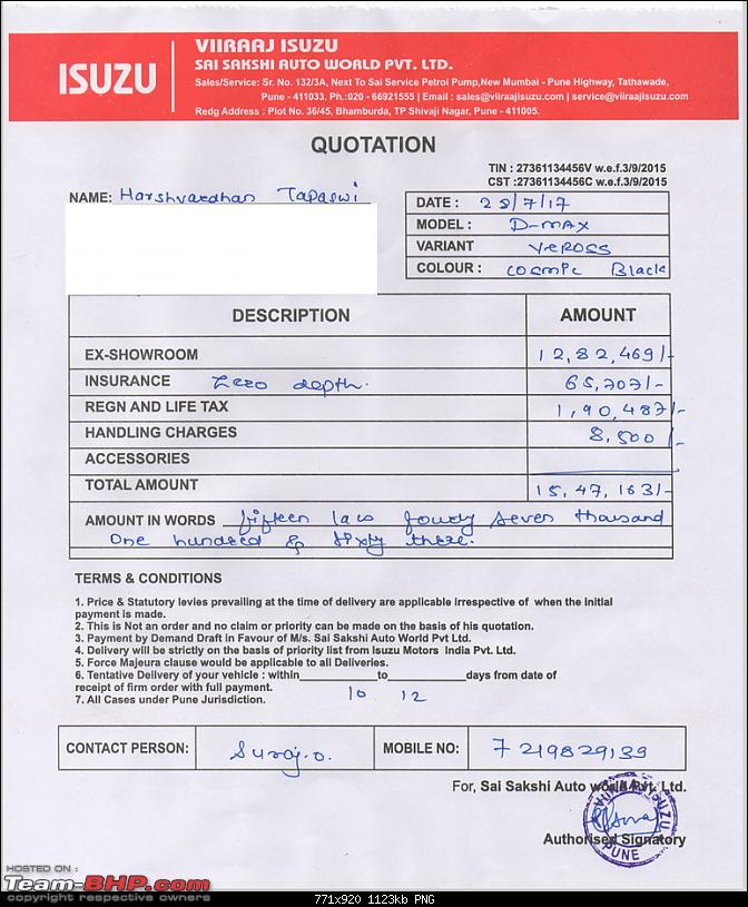 Quotation from Viraaj Isuzu Customer sues Isuzu