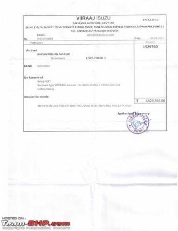 Full payment receipt Customer sues Isuzu