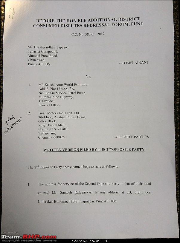 Isuzu's response Customer sues Isuzu