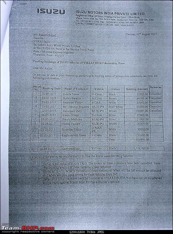 Isuzu's response Isuzu's response