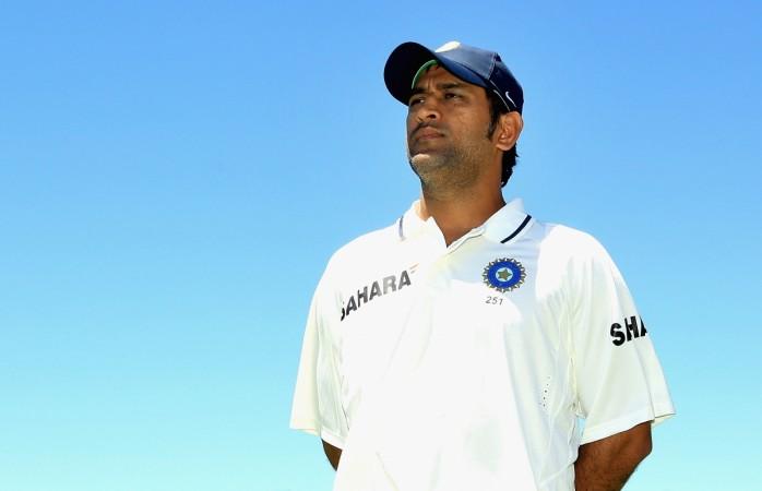 MS Dhoni looks on during the after match presentations after day three of the Third Test match between Australia and India at WACA on January 15, 2012 in Perth. MS Dhoni